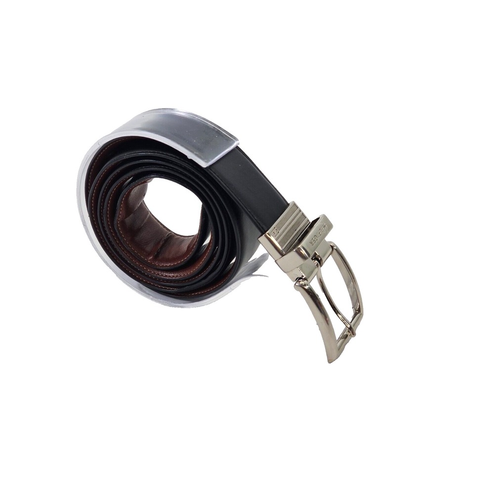TOMMY HILFIGER Men's Size 40 Black Genuine Leather Belt Casual Adjustable Buckle